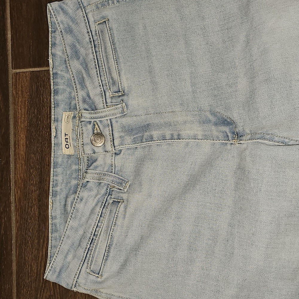 Women's OAT NEW YORK Light Blue Wide-Leg Jeans SZ 26 SZ 2 - Picture 2 of 5